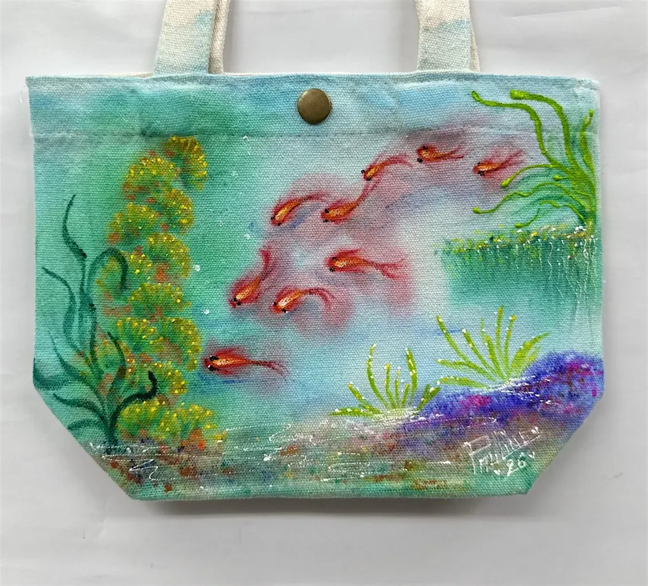 Acrylic on Textiles by Pauline Goh