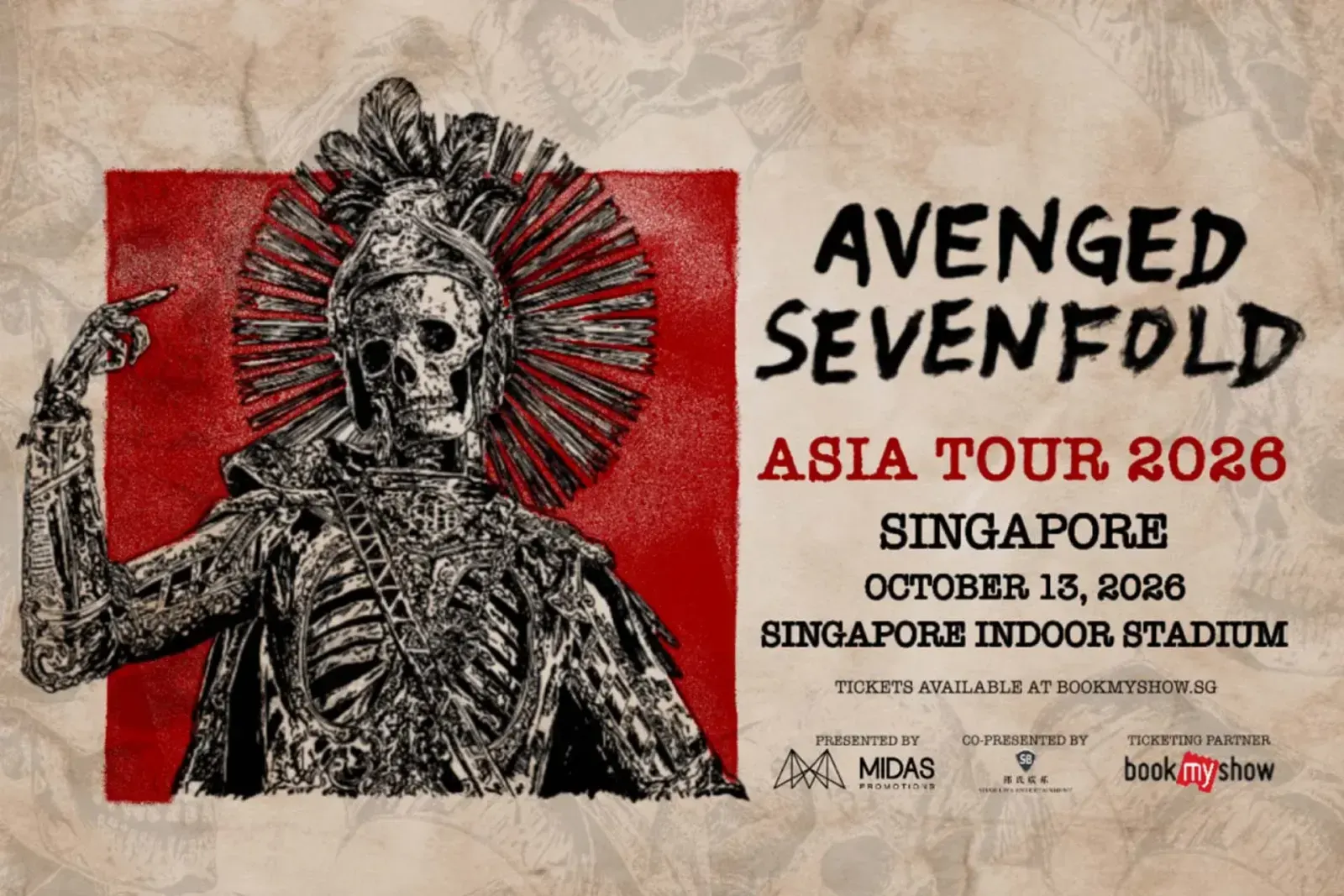 Avenged Sevenfold Asia Tour 2026 Singapore