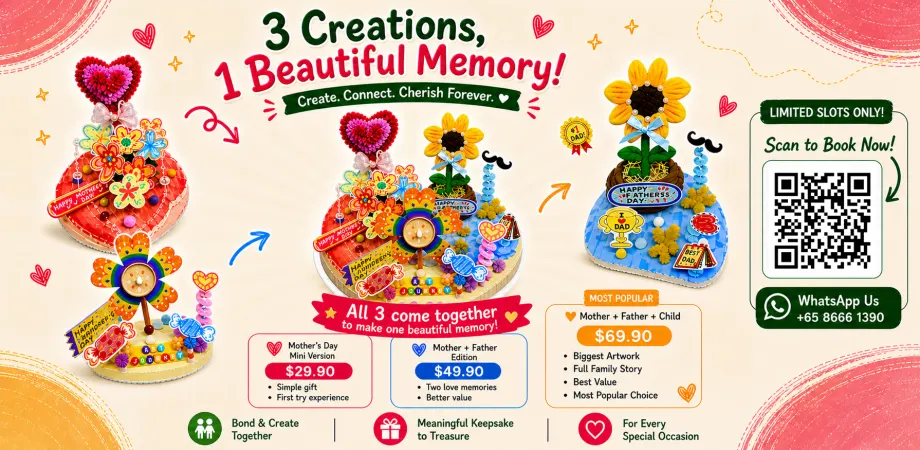 3 Creations, 1 Beautiful Memory – Family Art Workshop Singapore